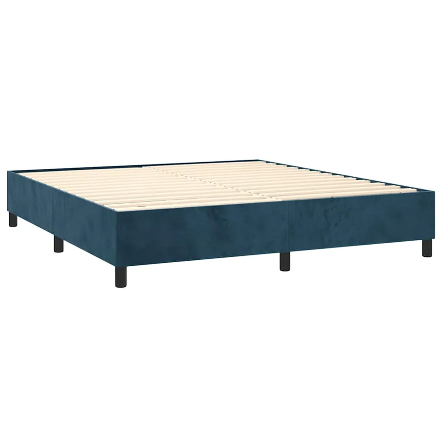 Sommier à lattes de lit avec matelas LED Bleu foncé 180x200 cm - 5