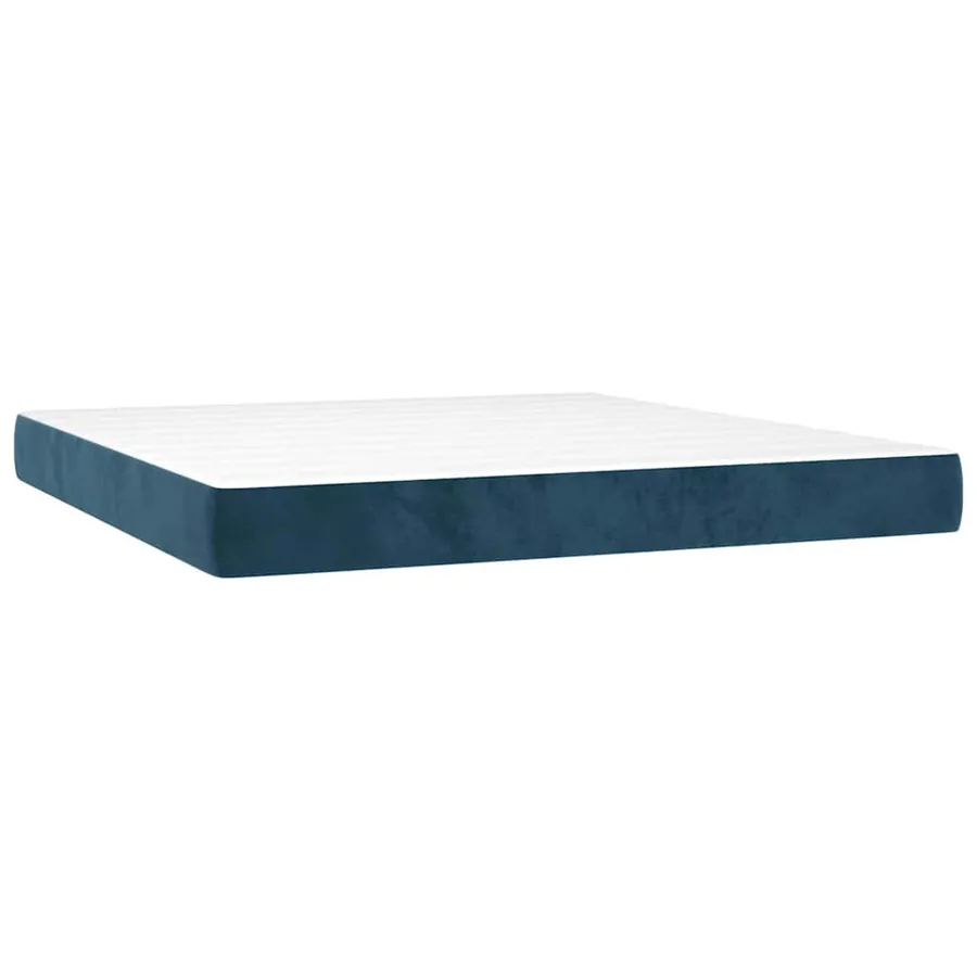Sommier à lattes de lit avec matelas LED Bleu foncé 180x200 cm - 6