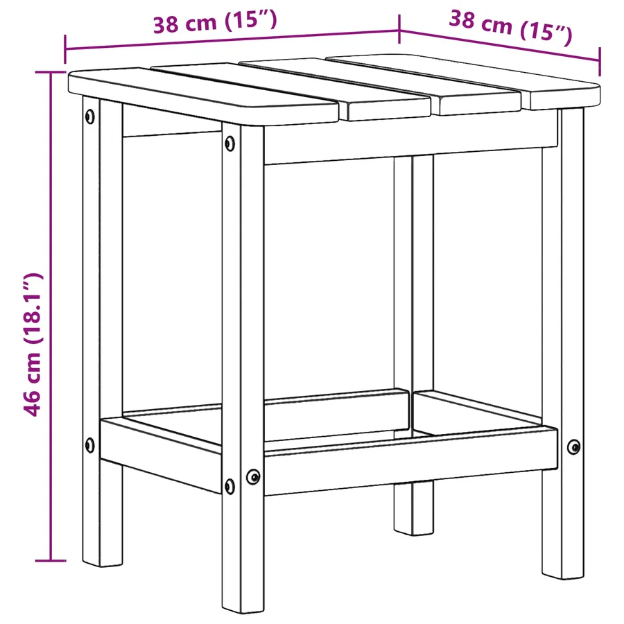 Table d'appoint Blanc 38 x 38 x 46 cm Polyéthylène - 11
