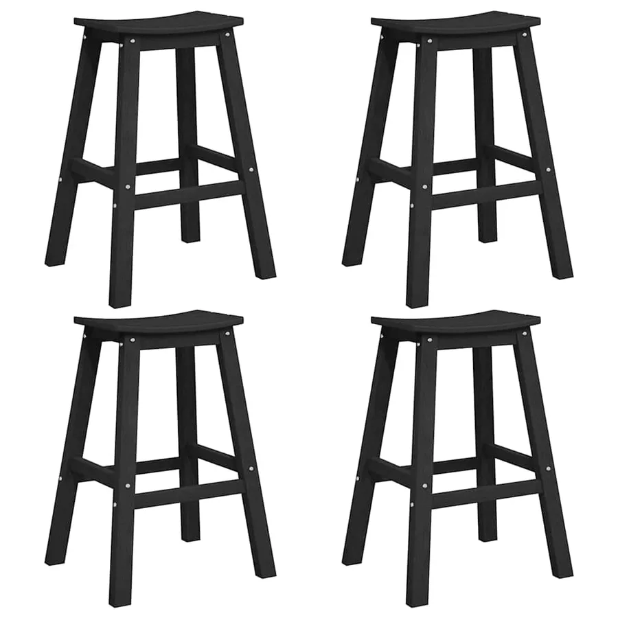 Ensemble de bar de jardin 4 pcs Noir HDPE - 2