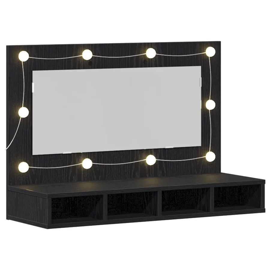 Armoire Miroir Chêne noir 90 x 31,5 x 62 cm Bois d'ingénierie - 5