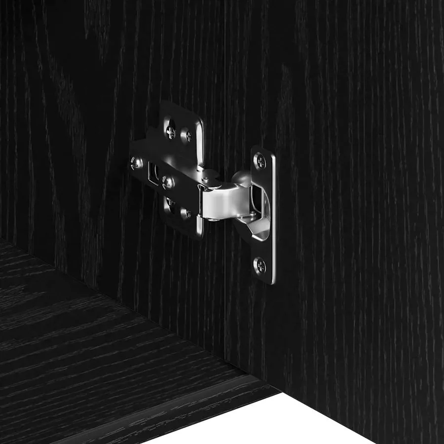 Buffet en chêne noir 88x30x70 cm bois d'ingénierie - 10