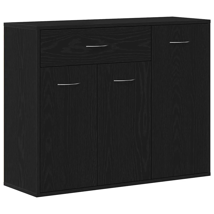 Buffet en chêne noir 88x30x70 cm bois d'ingénierie - 2