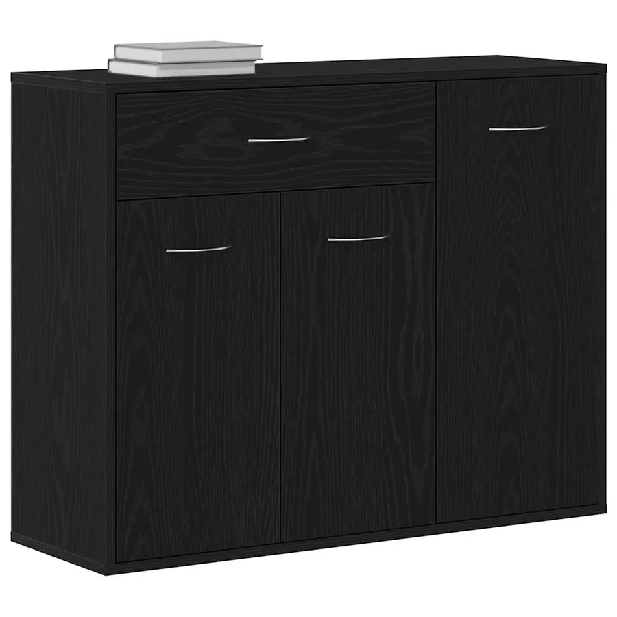 Buffet en chêne noir 88x30x70 cm bois d'ingénierie - 4