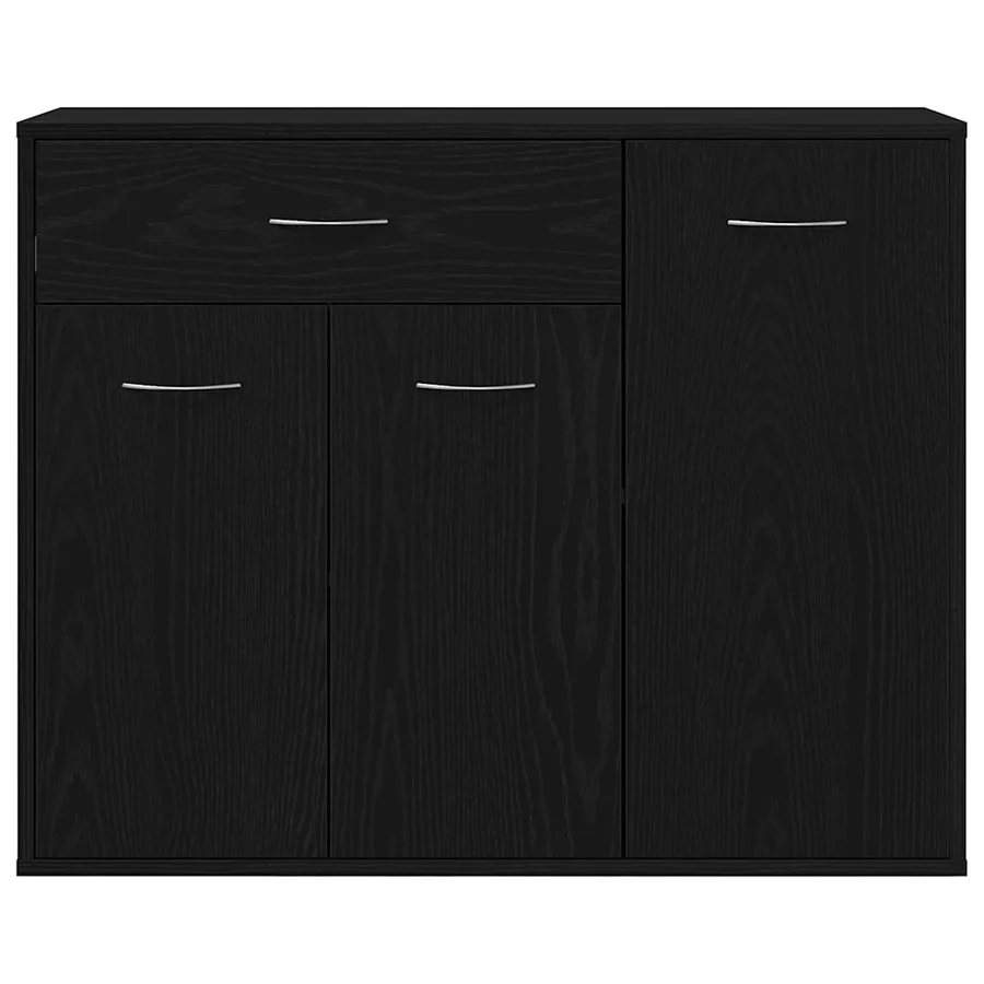 Buffet en chêne noir 88x30x70 cm bois d'ingénierie - 6