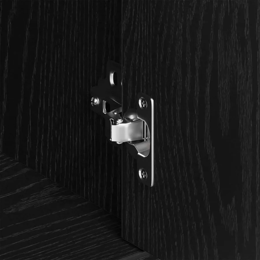 Buffet en chêne noir 88x30x70 cm bois d'ingénierie - 9