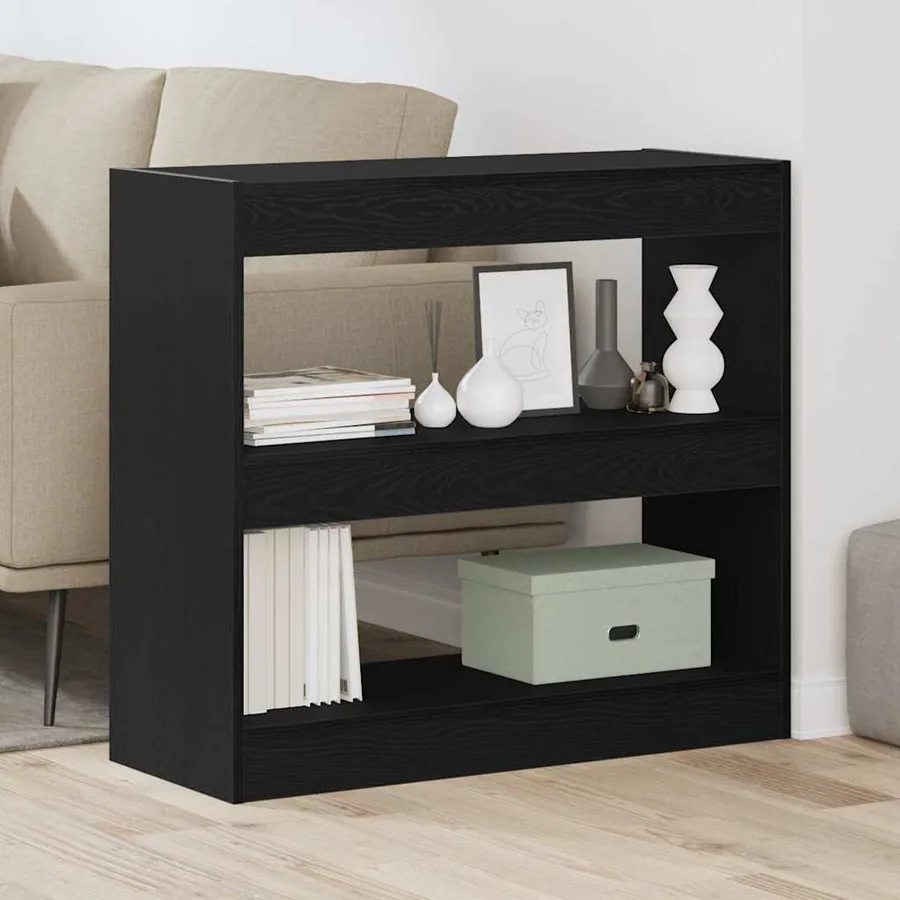 Bibliothèque 2 pcs Chêne noir 80 x 30 x 72 cm Bois d'ingénierie