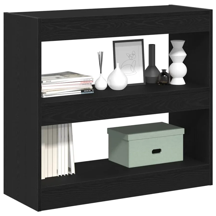 Bibliothèque 2 pcs Chêne noir 80 x 30 x 72 cm Bois d'ingénierie - 3