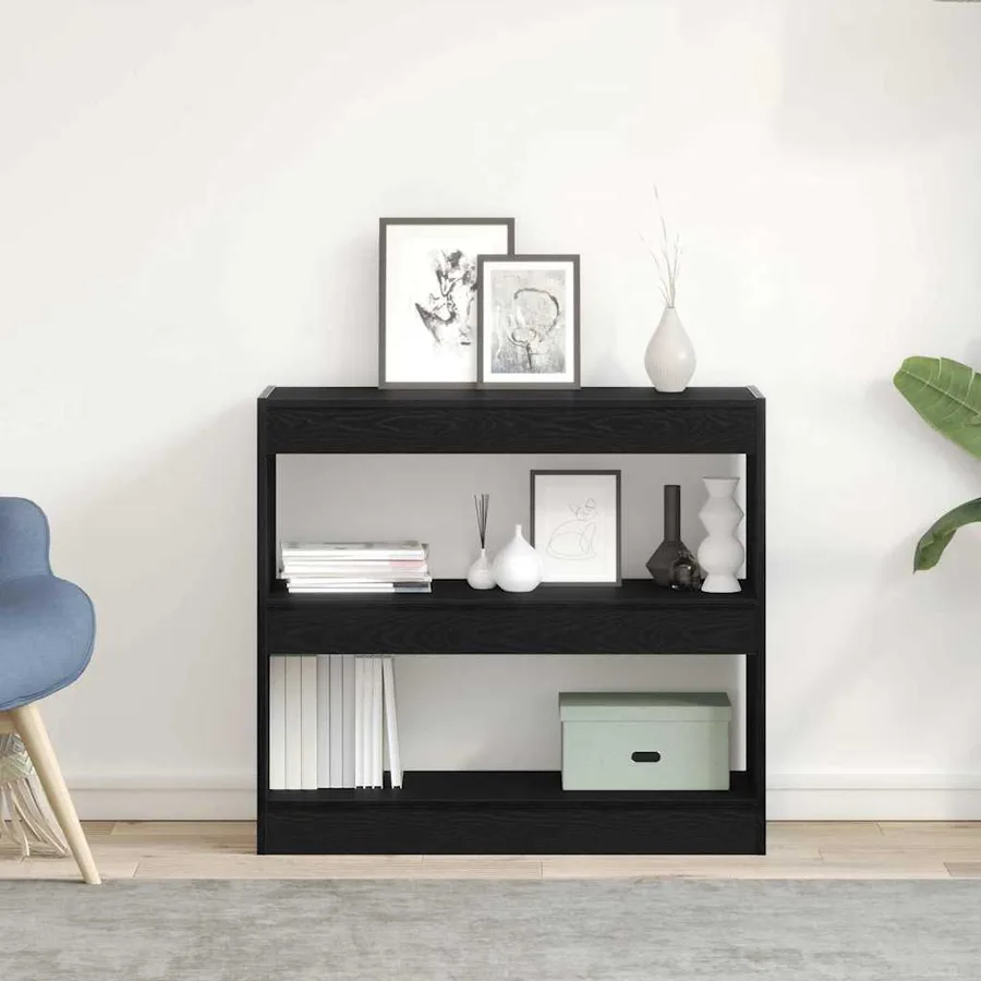 Bibliothèque 2 pcs Chêne noir 80 x 30 x 72 cm Bois d'ingénierie - 4
