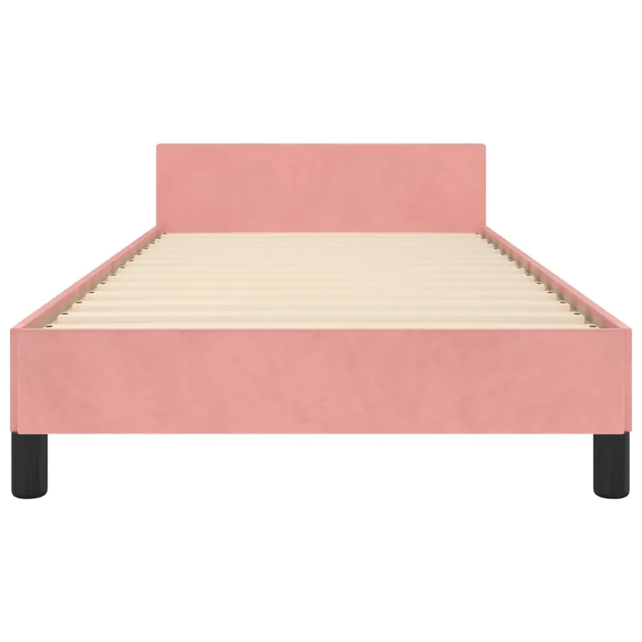 Cadre de lit sans matelas rose 90x200 cm velours - 6