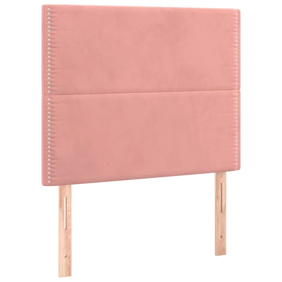 Cadre de lit sans matelas rose 90x200 cm velours - 9
