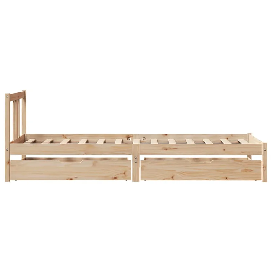 Cadre de lit sans matelas 75x190 cm bois de pin massif - 5