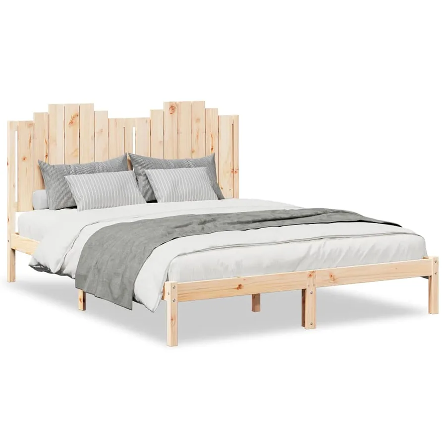 Cadre de lit extra long sans matelas 160x220 cm bois massif - 2