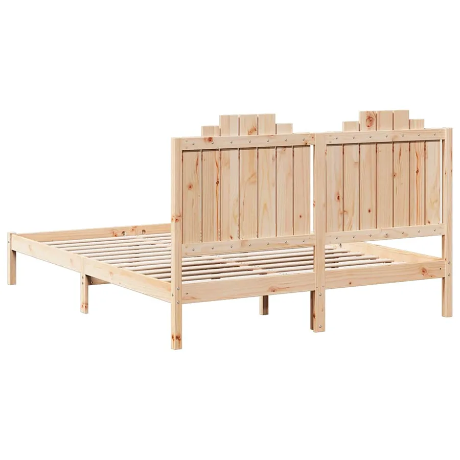 Cadre de lit extra long sans matelas 160x220 cm bois massif - 6