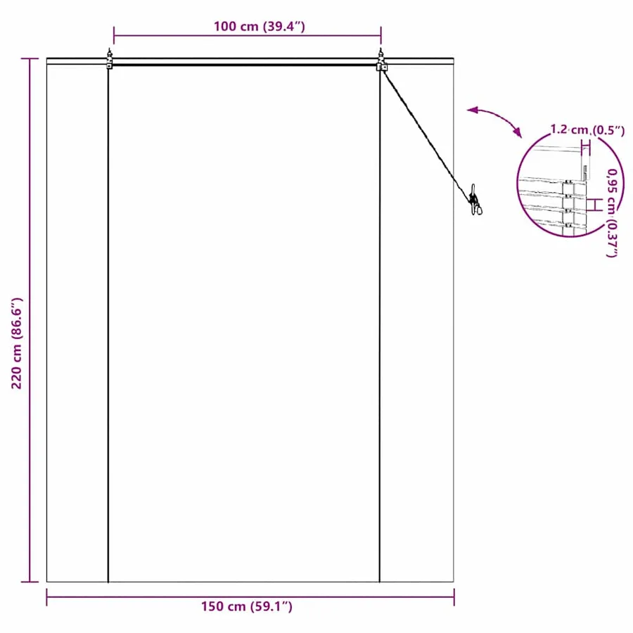 Store enrouleur Nature 150 x 220 cm Bambou - 15