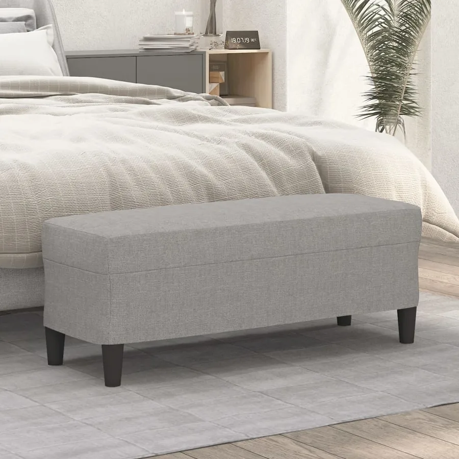 Banc Gris clair 100x35x41 cm Tissu