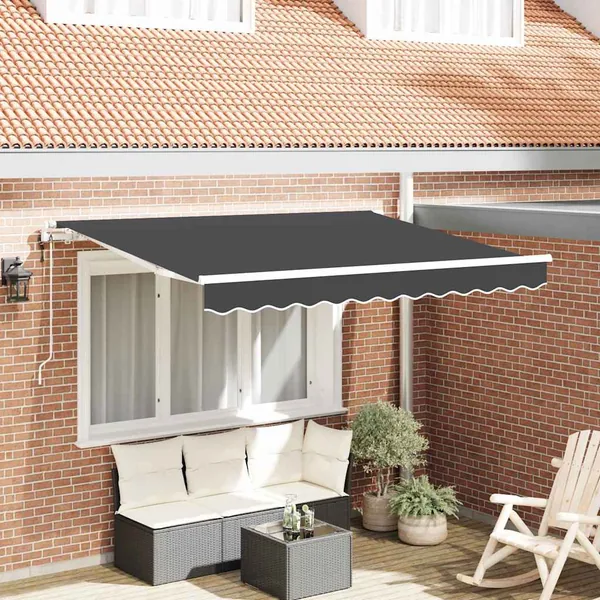 Auvent Rétractable Anthracite 300 x 200 cm tissu