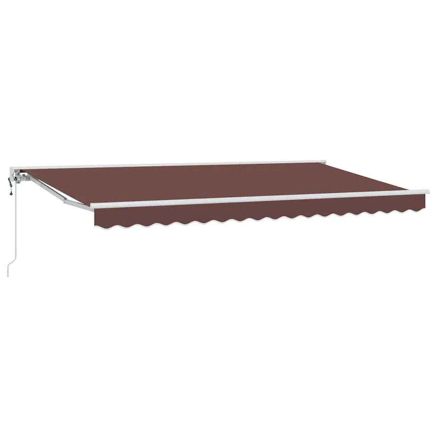 Cadre d'auvent Marron 400 x 200 cm Polyester avec revêtement PU - 2