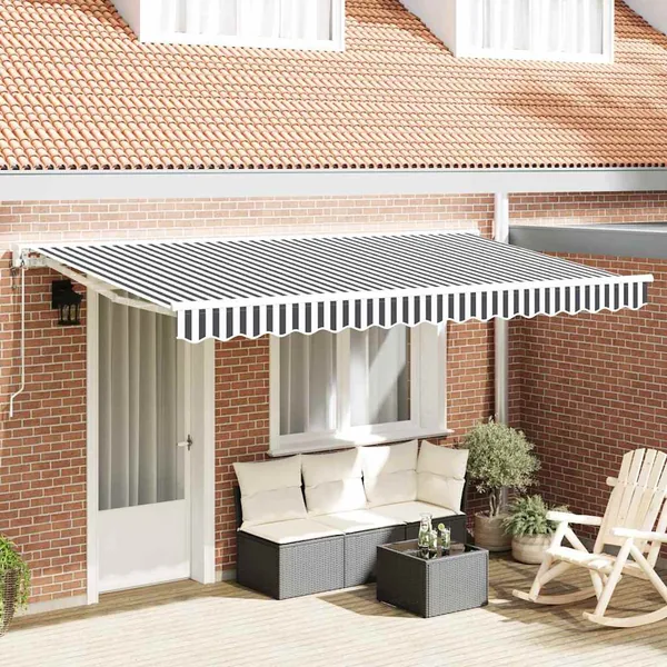 Cadre d'auvent Anthracite et blanc 400 x 200 cm