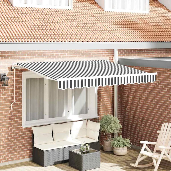 Auvent Rétractable Anthracite 250 x 200 cm tissu