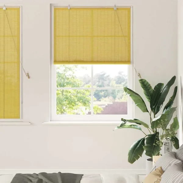 Store enrouleur Jaune 110 x 160 cm Bambou