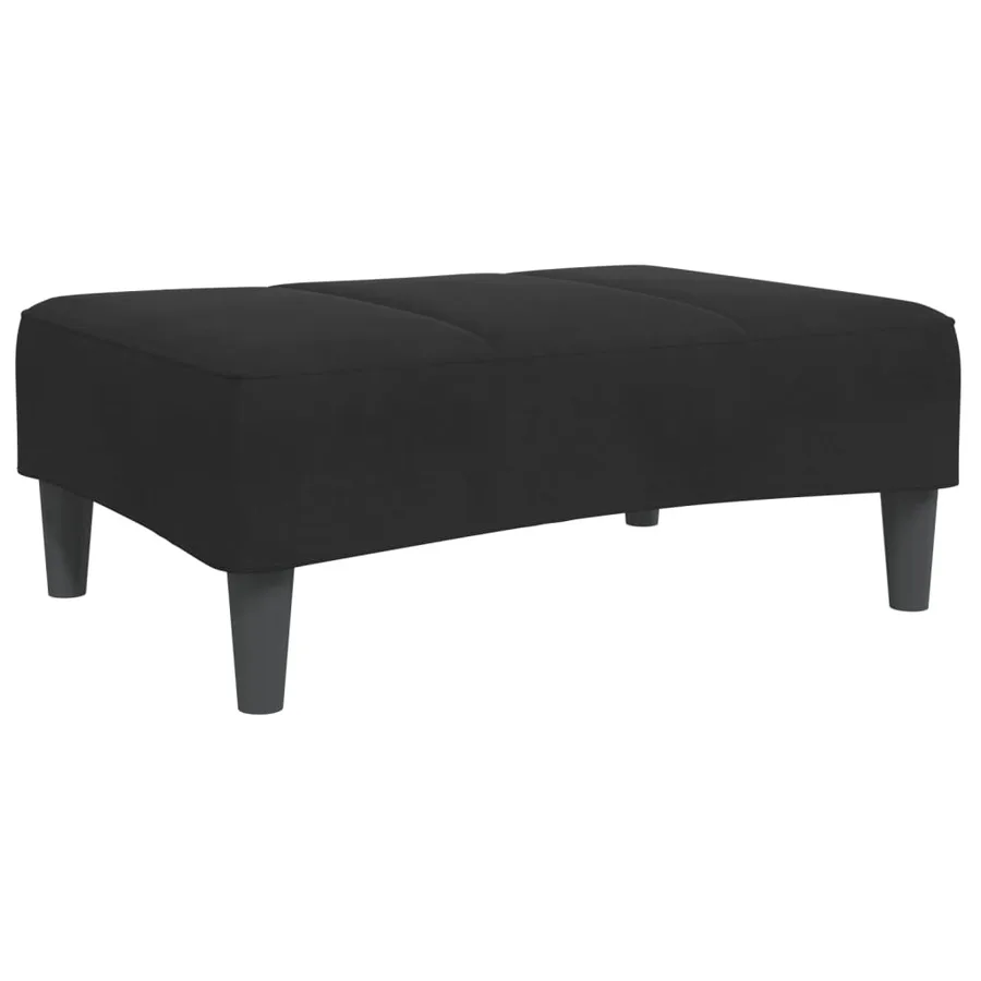 Repose-pied noir 77x55x31 cm velours - 2