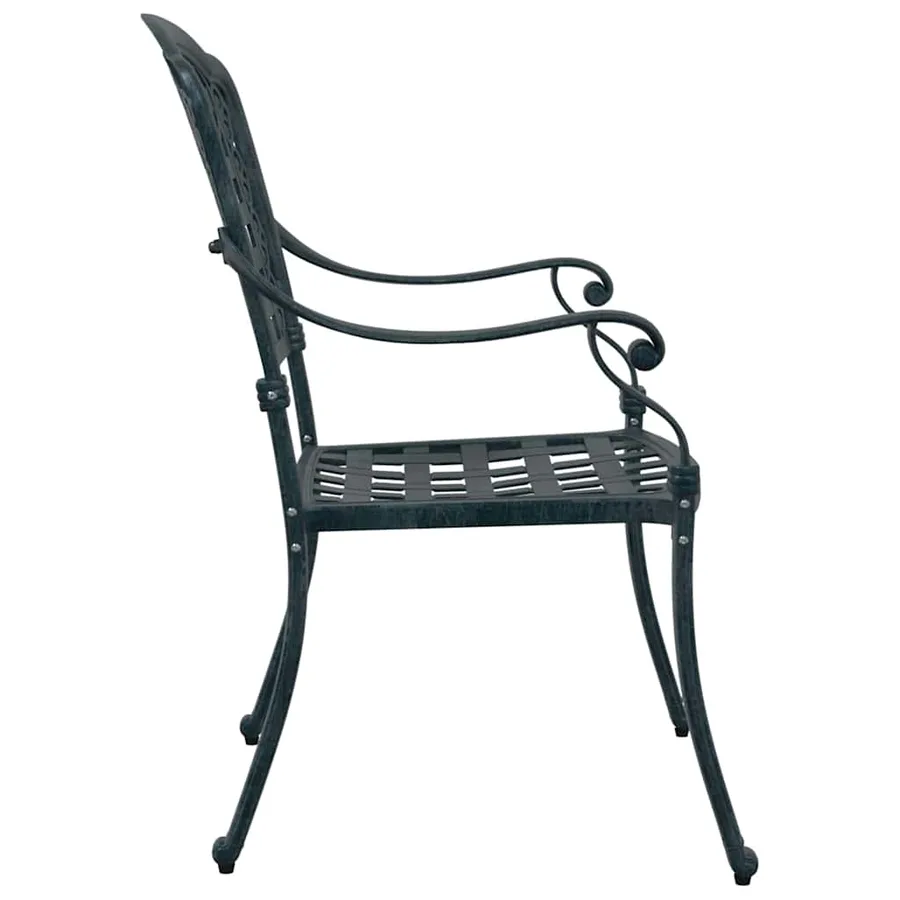 Chaise de jardin 2 pcs Vert 55 x 56,5 x 91cm Aluminium - 5