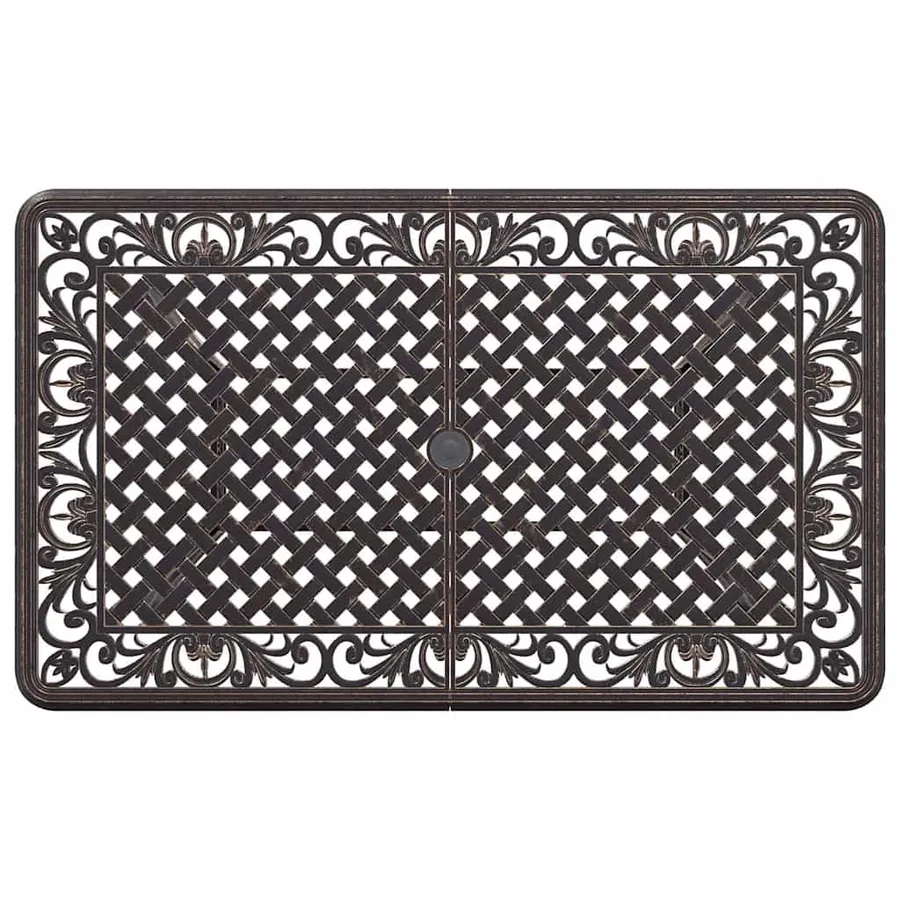 Ensemble de salle à manger pour jardin 7 pcs Bronze Aluminium - 10