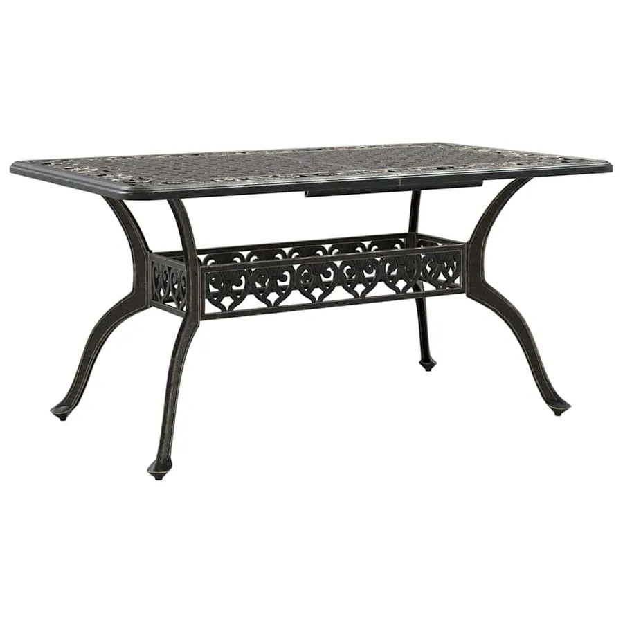 Ensemble de salle à manger pour jardin 7 pcs Bronze Aluminium - 7