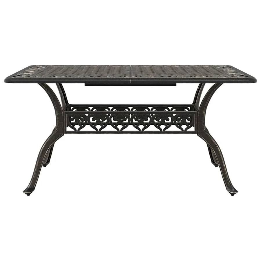 Ensemble de salle à manger pour jardin 7 pcs Bronze Aluminium - 9
