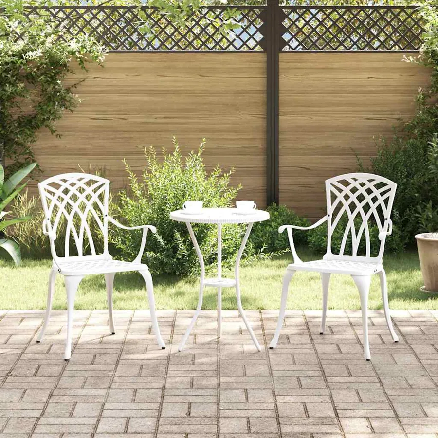 Chaise de jardin 2 pcs Blanc 53 x 51 x 88,5cm Aluminium