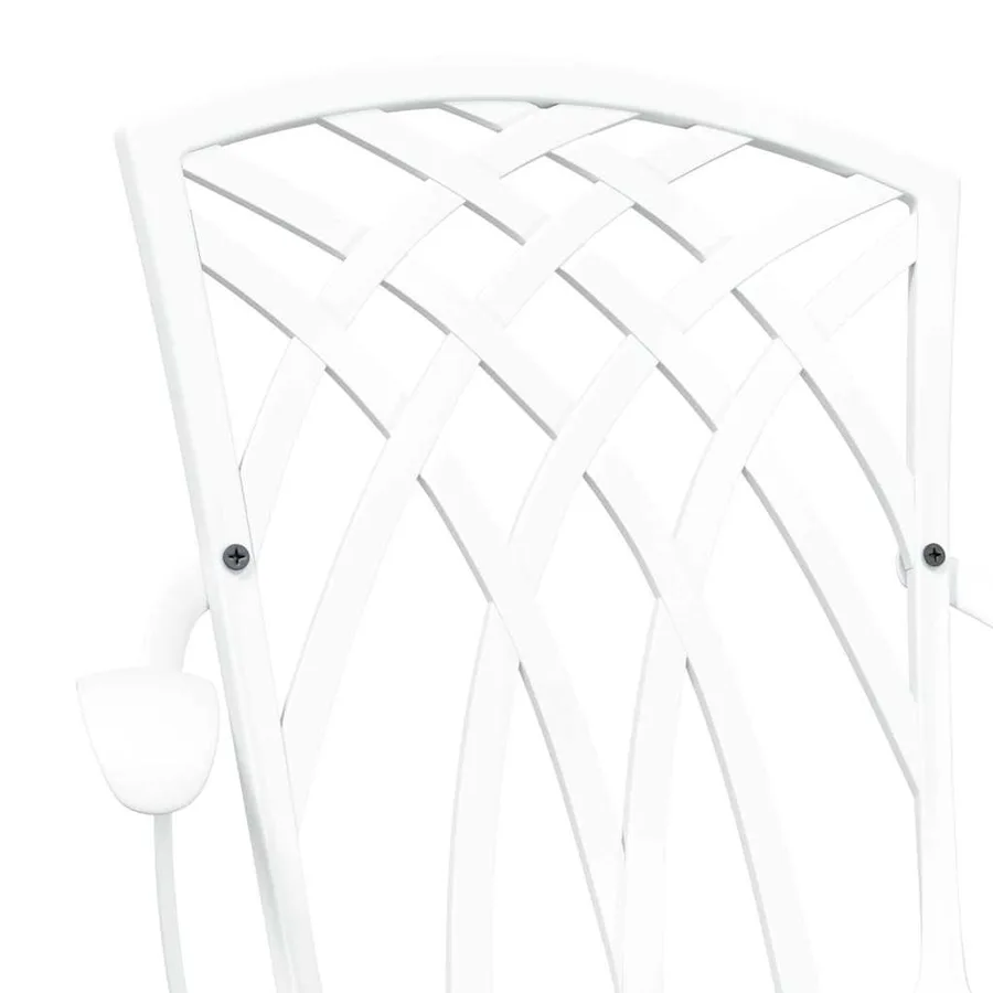 Chaise de jardin 2 pcs Blanc 53 x 51 x 88,5cm Aluminium - 7
