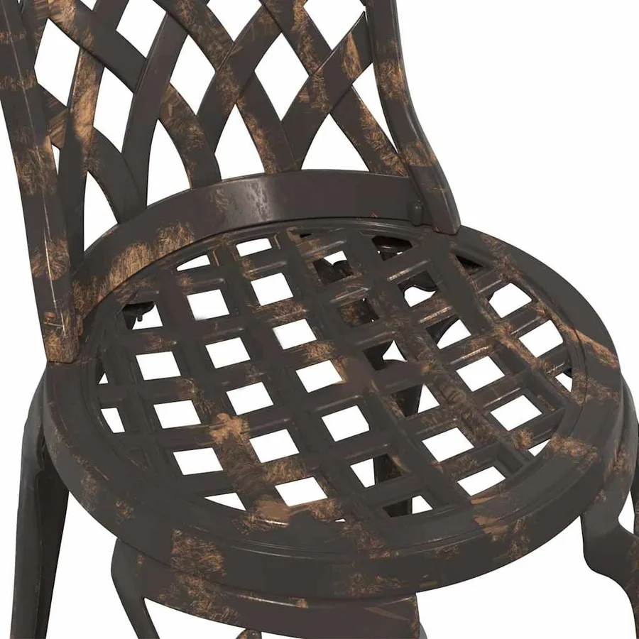 Ensemble bistro de jardin 3 pcs Bronze Aluminium - 11