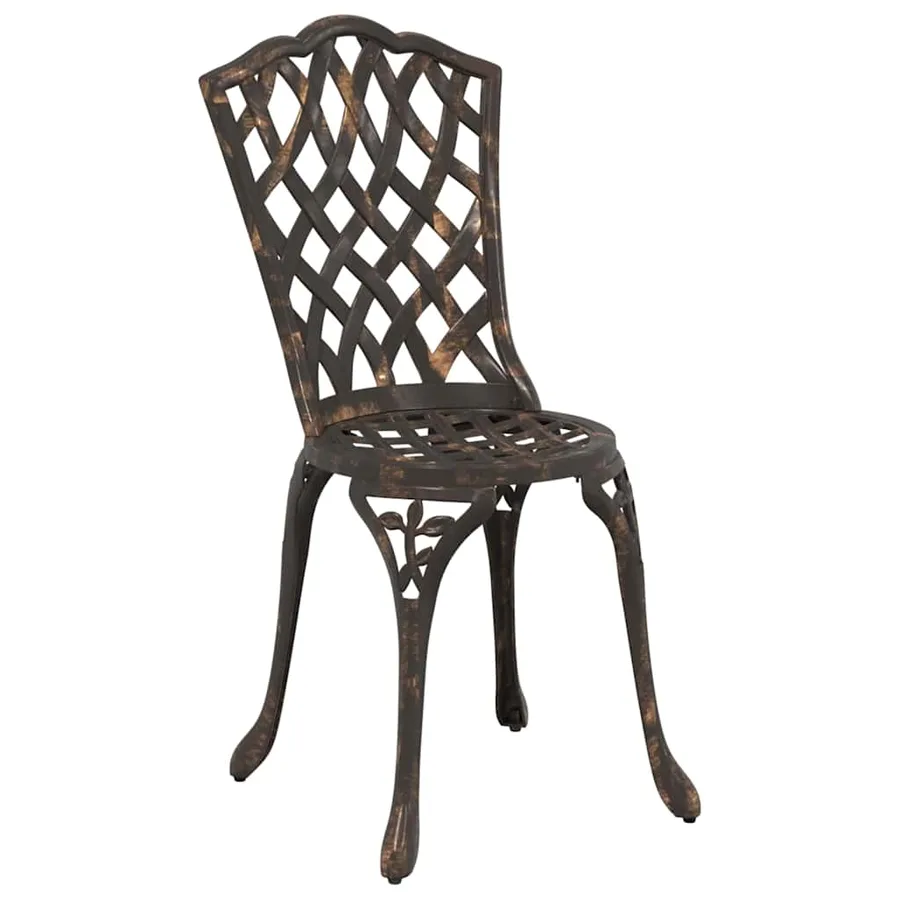 Ensemble bistro de jardin 3 pcs Bronze Aluminium - 4