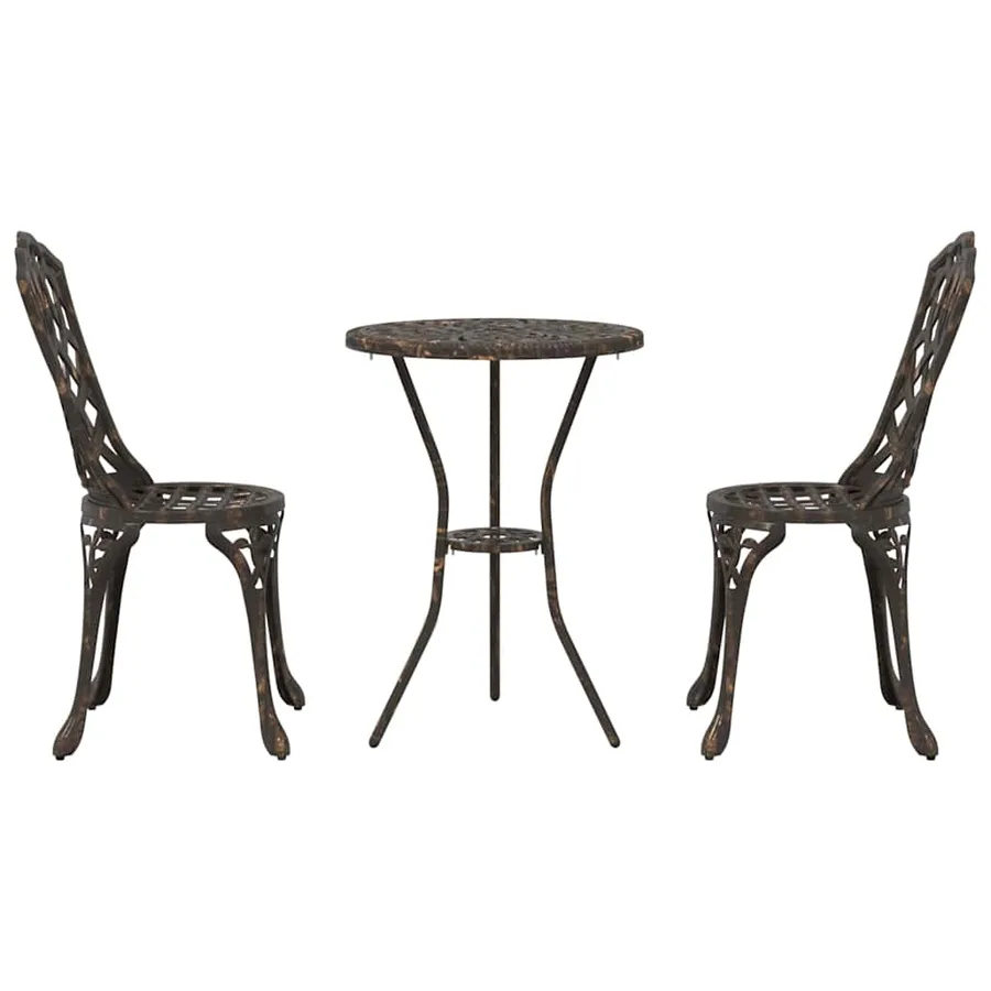 Ensemble bistro de jardin 3 pcs Bronze Aluminium - 6