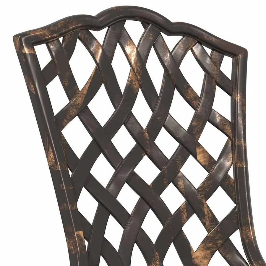 Ensemble bistro de jardin 3 pcs Bronze Aluminium - 9