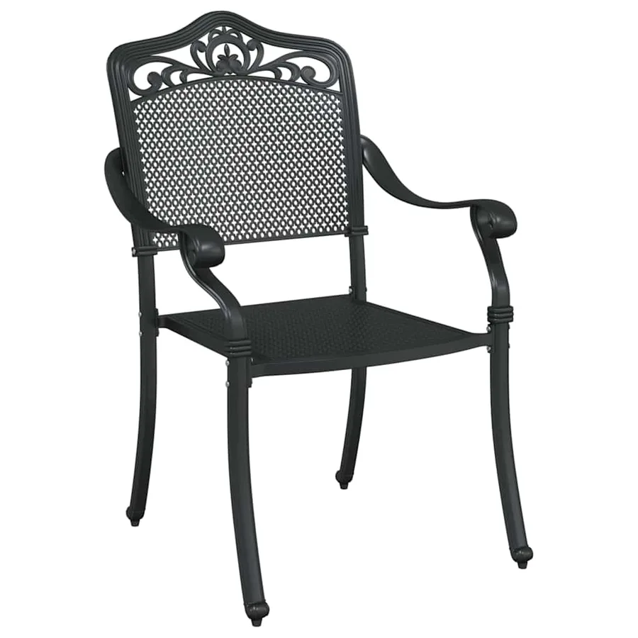 Ensemble de salle à manger pour jardin 7 pcs Noir Aluminium - 5
