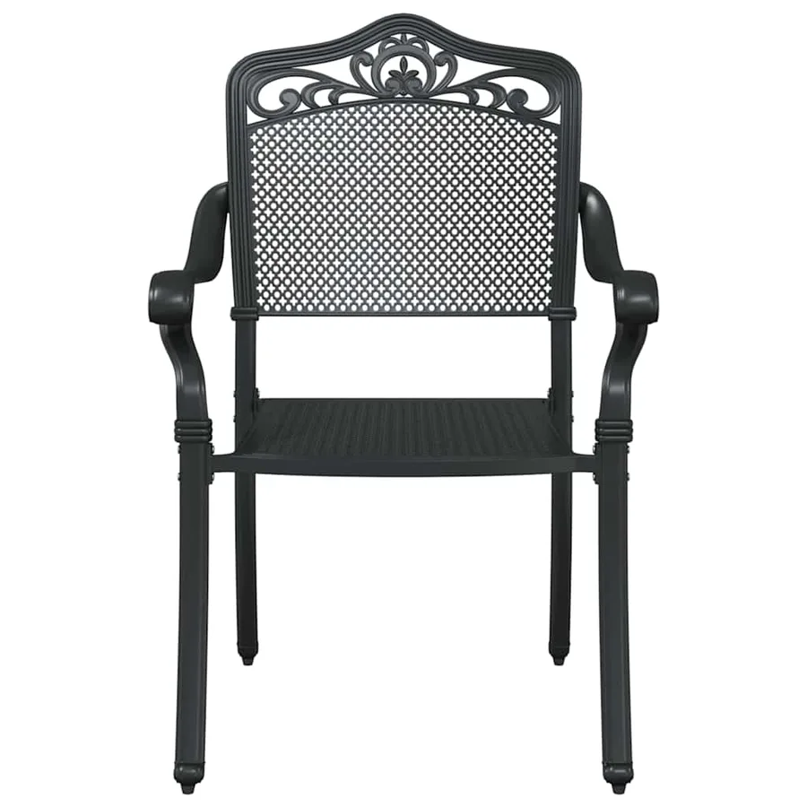 Ensemble de salle à manger pour jardin 7 pcs Noir Aluminium - 9