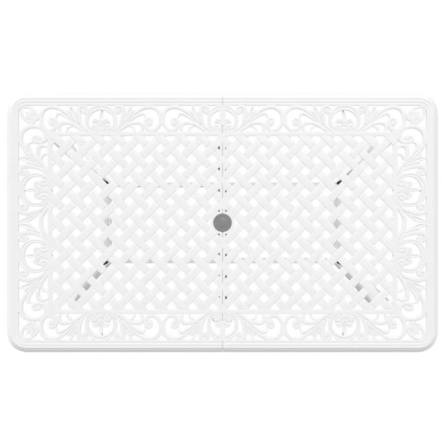 Ensemble de salle à manger pour jardin 7 pcs Blanc Aluminium - 10
