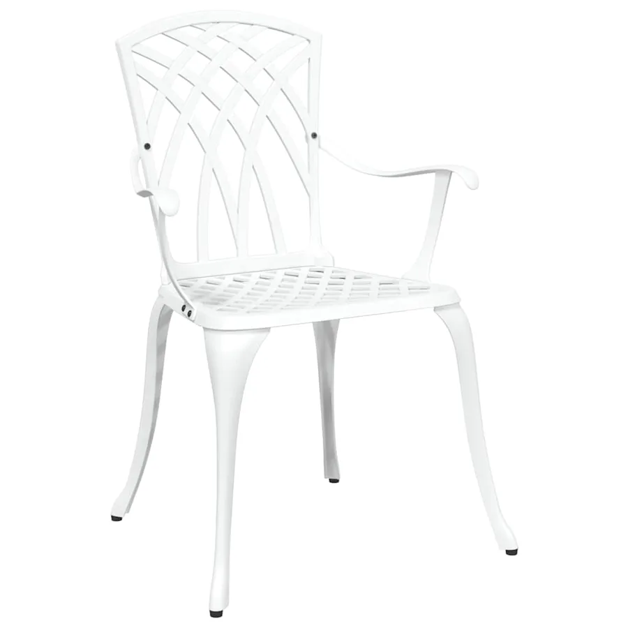Ensemble de salle à manger pour jardin 7 pcs Blanc Aluminium - 7