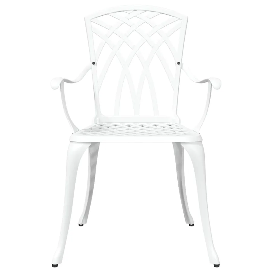 Ensemble de salle à manger pour jardin 7 pcs Blanc Aluminium - 9