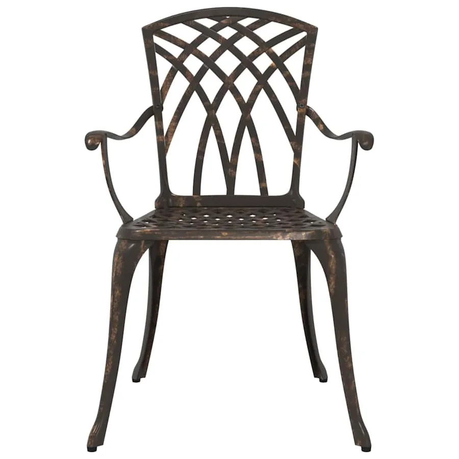 Ensemble de salle à manger pour jardin 7 pcs Bronze Aluminium - 9