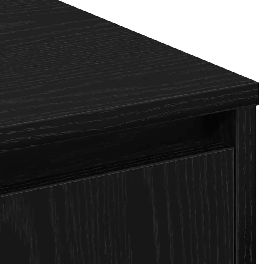 Buffet LED Chêne noir 90 x 32 x 75 cm Bois d'ingénierie - 12