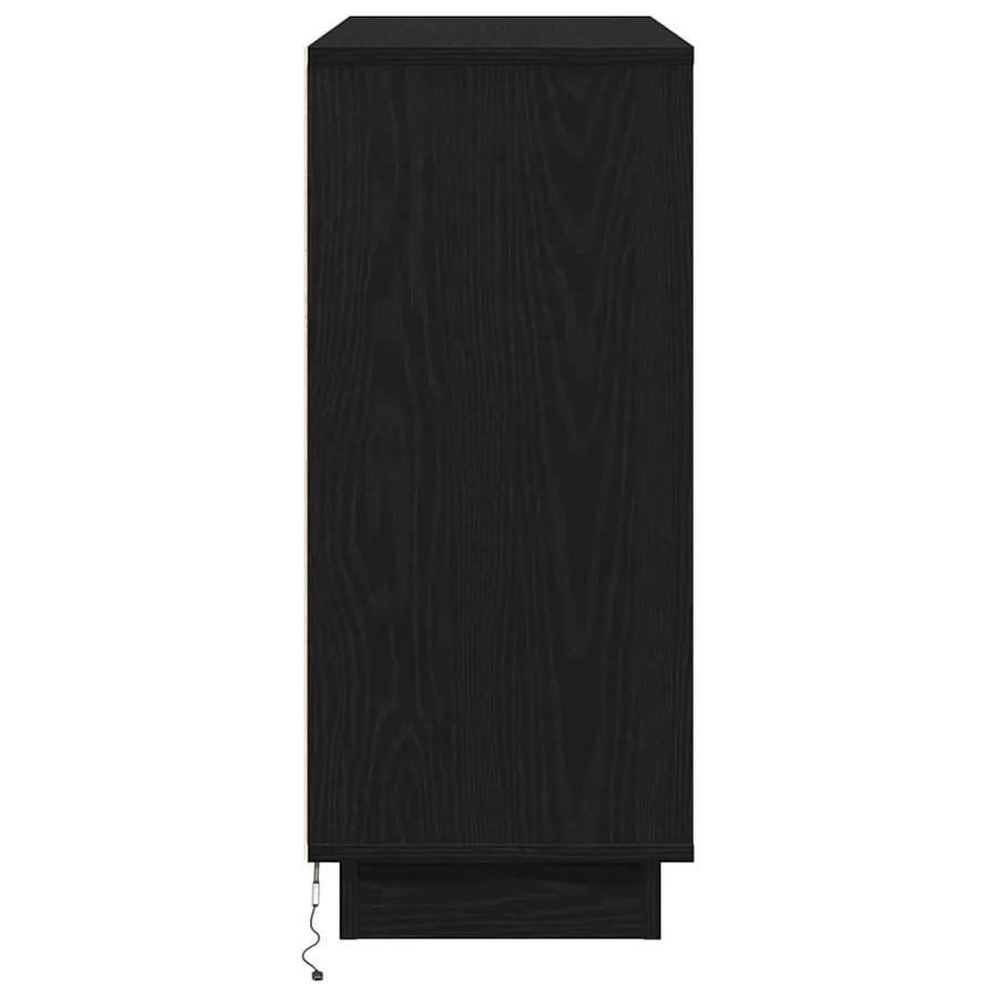 Buffet LED Chêne noir 90 x 32 x 75 cm Bois d'ingénierie - 8