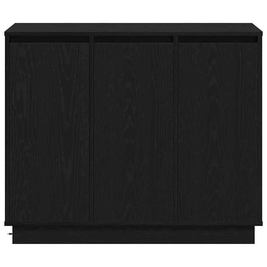Buffet LED Chêne noir 90 x 32 x 75 cm Bois d'ingénierie - 9