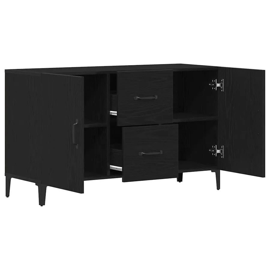 Buffet Chêne noir 100 x 36 x 60 cm Bois d'ingénierie - 5