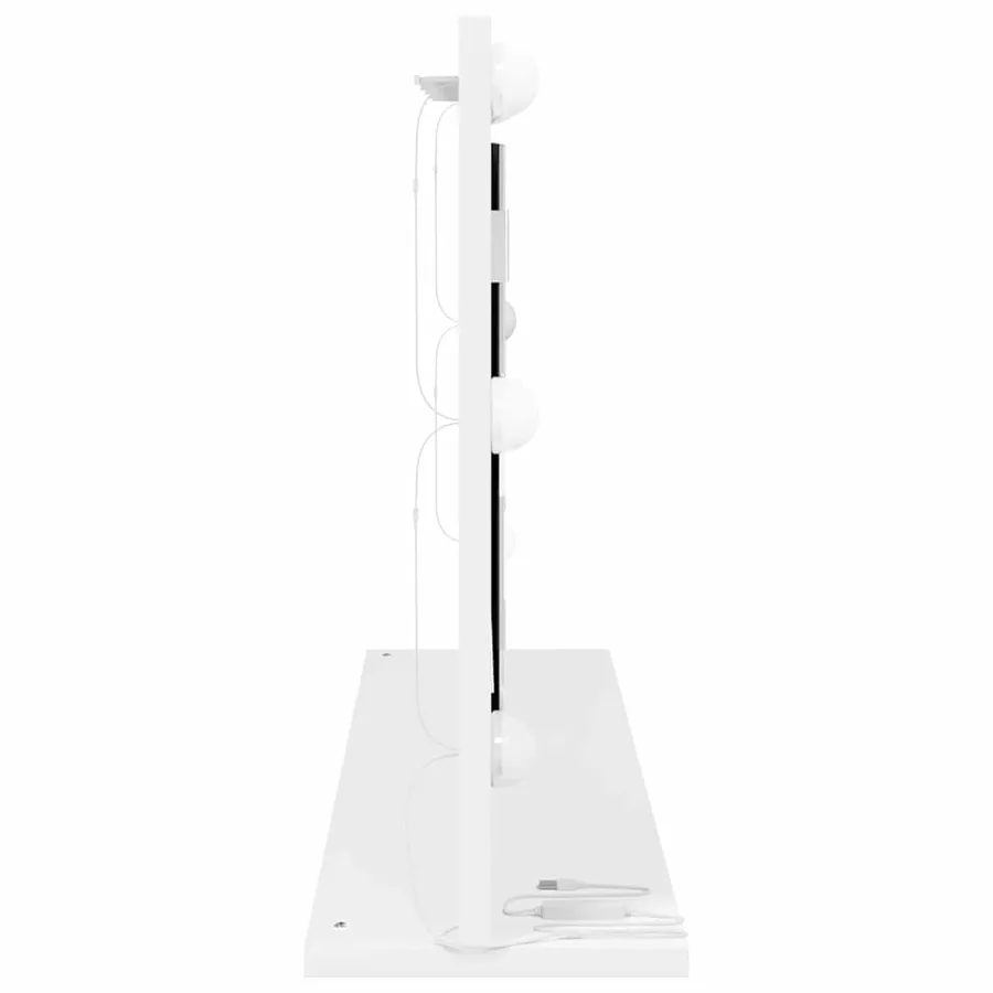 Miroir de vanité Blanc 80 x 45 x 18 cm Verre et bois composite - 5