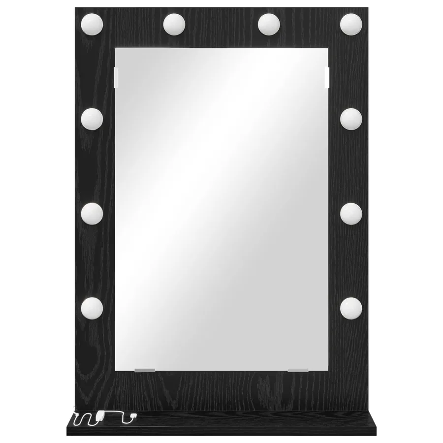 Miroir de vanité Rectangulaire Chêne noir 70 x 50 x 18 cm - 4