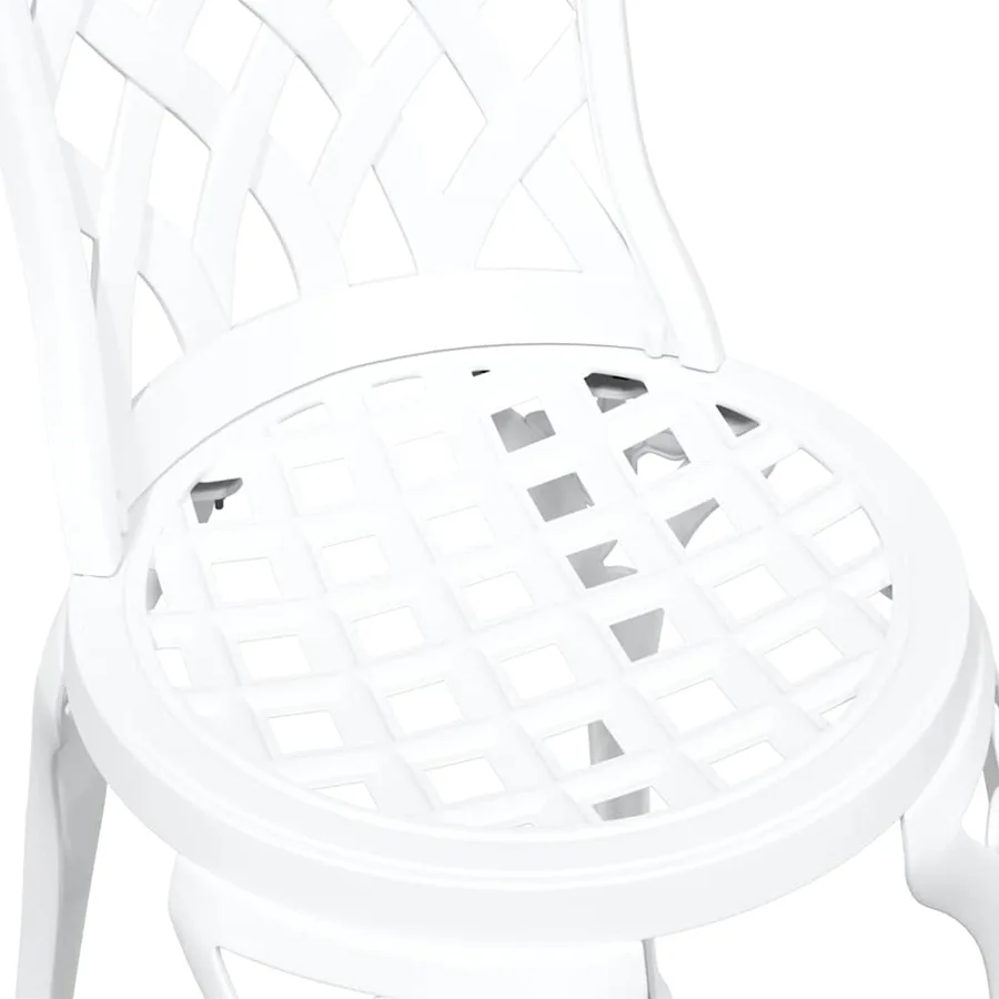 Ensemble bistro de jardin 3 pcs Blanc Aluminium - 11