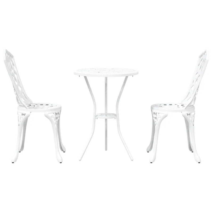 Ensemble bistro de jardin 3 pcs Blanc Aluminium - 6